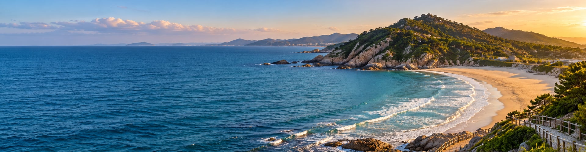 首屏海滨路线：海滨步道与弧形海湾（主题配图）